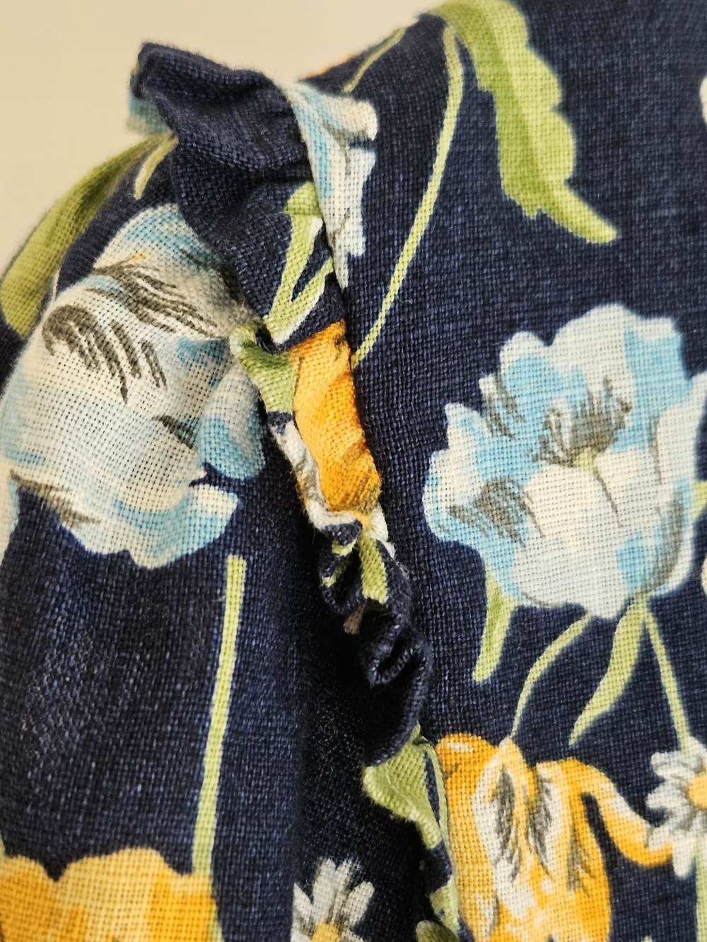 Draper James Floral Linen Square Neck Dress with Pockets Size 6 - Picture 12 of 16